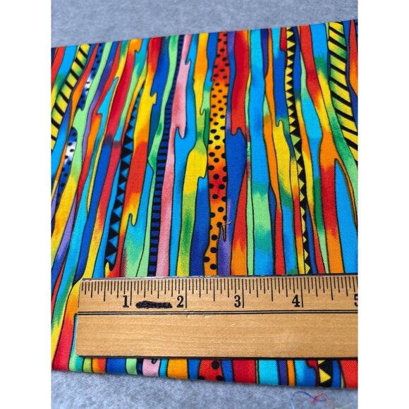 Rainbow Striped Cotton Fabric 26"x45" by Fit to Print Inc. Quilting - Picture 2 of 4